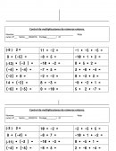 Evaluación multiplicación de números enteros.