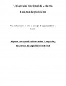 Algunas conceptualizaciones sobre la angustia y la neurosis de angustia desde Freud.