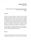 Ensayo ¿Qué es la Filosofía?