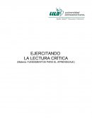 EJERCITANDO LA LECTURA CRÍTICA