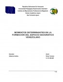 MOMENTOS DETERMINANTES EN LA FORMACIÓN DEL ESPACIO GEOGRÁFICO VENEZOLANO.