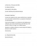 Notificación De Mantenimiento.