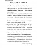 Estudio de mercado - PREGUNTAS PARA EL DEBATE.