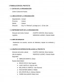 FORMULACIÓN DEL PROYECTO- DATOS DE LA ORGANIZACIÓN.