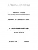 INTERVENCIÓN EN CRISIS DEL ENFOQUE GESTALT