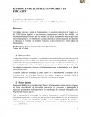 RELACION ENTRE EL SISTEMA FINANCIERO Y LA EDUCACION