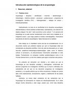 Introducción epistemológica de la arqueología
