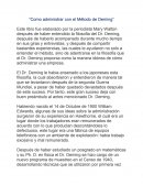 Como administrar con el Método de Deming