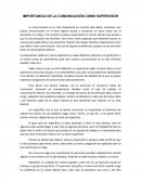 IMPORTANCIA DE LA COMUNICACIÓN COMO SUPERVISOR