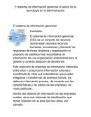 El sistema de información gerencial el apoyo de la tecnología en la administración