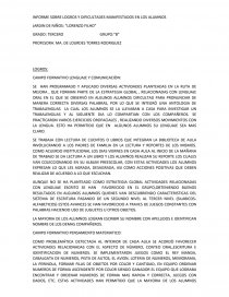 INFORME SOBRE LOGROS Y DIFICULTADES MANIFESTADOS EN LOS ALUMNOS. Página 1