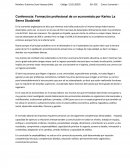 Conferencia: Formación profesional de un economista por Karlos La Serna Studzinski.