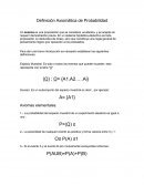 Definición Axiomática de Probabilidad