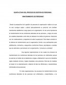QUINTA ETAPA DEL PROCESO DE GESTION DE PERSONAS “MANTENIMIENTO DE PERSONAS”
