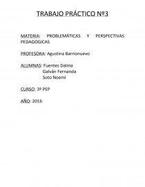 MATERIA: PROBLEMÁTICAS Y PERSPECTIVAS PEDAGOGICAS.. Página 1