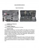 Analisis merceologico caja de herramientas