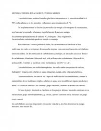 MONOSACARIDOS, DISACARIDOS, POLISACARIDOS. Página 1