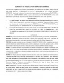 CONTRATO DE TRABAJO POR TIEMPO DETERMINADO.