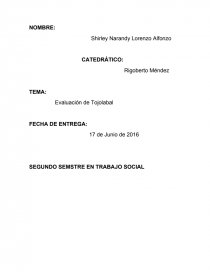 TEMA: Evaluación de Tojolabal. Página 1