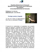 Ecología poesía y lenguaje