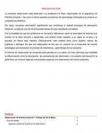 Observación de contexto escolar. Página 1