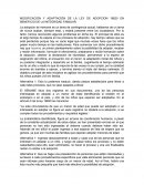 MODIFICACIÓN Y ADAPTACIÓN DE LA LEY DE ADOPCION 19620 EN BENEFICIO DE LA INTEGRIDAD FAMILIAR..