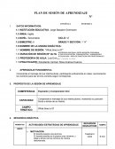 PLAN DE SESIÓN DE APRENDIZAJE DE INGLES