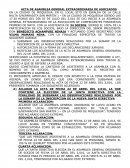Acta de asamblea general extraordinaria de asociados