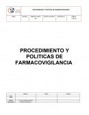 PROCEDIMIENTO Y POLITICAS DE FARMACOVIGILANCIA