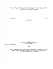 SIMULACION DEL DISEÑO E IMPLEMENTACION DE LOS ESLABONES DE LA CADENA LOGISTICA. Página 1