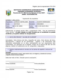 Recuperación segundo 2016 octavo.. Página 1