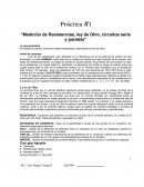 Medición de Resistencias, ley de Ohm, circuitos serie y paralelo