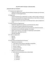 RESUMEN EXÁMEN PERSONAS Y ORGANIZACIONES. Página 1