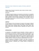 Extracción; tipos, fundamento, equipos, formulas y aplicación industrial.