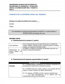 FORMATO DE LA ENTREGA FINAL DEL TRABAJO
