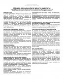 Resumen Declaración de impacto ambiental.