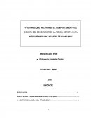 FACTORES QUE INFLUYEN EN EL COMPORTAMIENTO DE COMPRA DEL CONSUMIDOR.