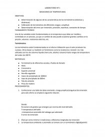 LABORATORIO MEDICIONES DE TEMPERATURAS. Página 1