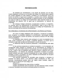 Accion reivindicatoria. Artículo 676 del Código Civil. Página 1