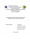La presenta investigación tiene la finalidad la narración de relatos populares fabulosos venezolanos como: los mitos, leyendas y los cuentos