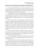 Resumen del Código Deontológico del psicólogo.