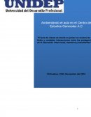 Ambiente del aula educativa.