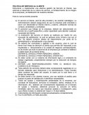 POLITICA DE SERVICIO AL CLIENTE