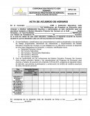 Acta de acuerdo de horario