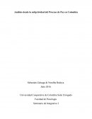 Análisis desde la subjetividad sobre le proceso de paz en Colombia