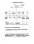 Descripción de las Funciones del Departamento