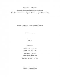 LA EMPRESA Y SUS ASPECTOS ECONÓMICOS. Página 1