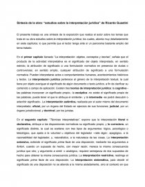 SÍNTESIS DE: ESTUDIOS SOBRE LA INTERPRETACIÓN JURÍDICA. Página 1