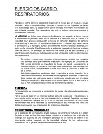 EJERCICIOS CARDIO RESPIRATORIOS. Página 1