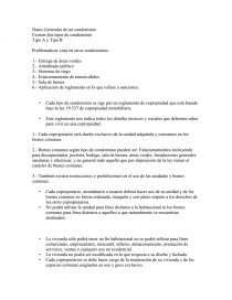 Datos generales de un condominio. Página 1
